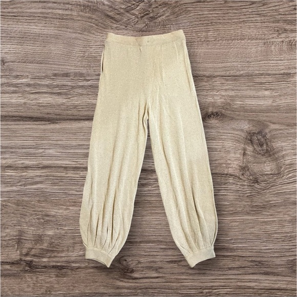 FREE PEOPLE BEACH Living In this Sweater Pants Linen Blend Beige Women’s SMALL - Picture 4 of 9